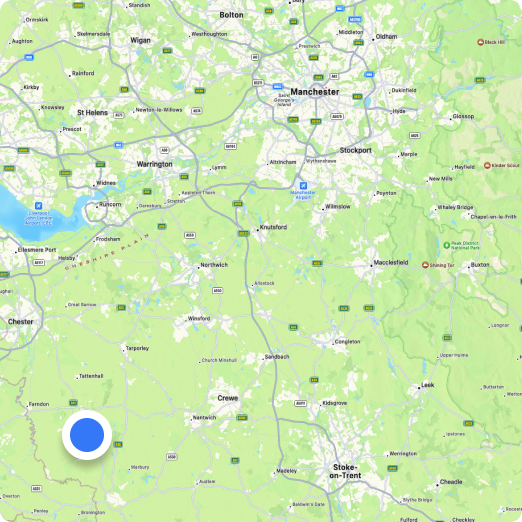 Map showing location in Cheshire West, UK